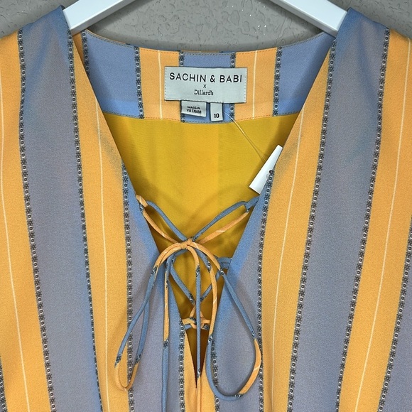 NWT Sachin & Babi x Dillard's Deanna Stripe Cuff Sleeve Mini Dress Size 10 - Picture 4 of 16